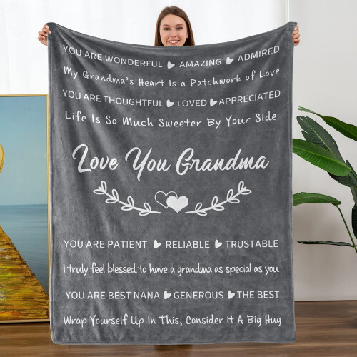 Ich liebe dich, Oma! Fleecedecke zum Muttertag oder Geburtstag