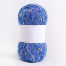 Mohairgaren donkerblauw 200 g Zachte kleurrijke stippen