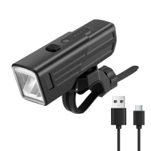 Phare Avant de Vélo 400 Lm à Détection de Luminosité, Étanche, à Faisceau Divergent, avec Variateur Intelligent et Lampe Torche de Cyclisme
