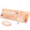 Wireless Keyboard and Mouse Set Full-Size Ergonomic Retro 1