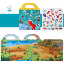 Kids Reusable PVC Sticker Book Animal Space Vehicle Theme 3+