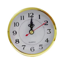 Quartz Clock Movement 90mm White Face Gold Trim Arabic