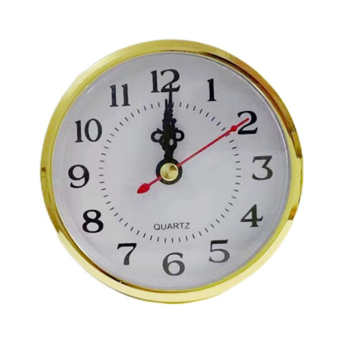Quartz Clock Movement 90mm White Face Gold Trim Arabic