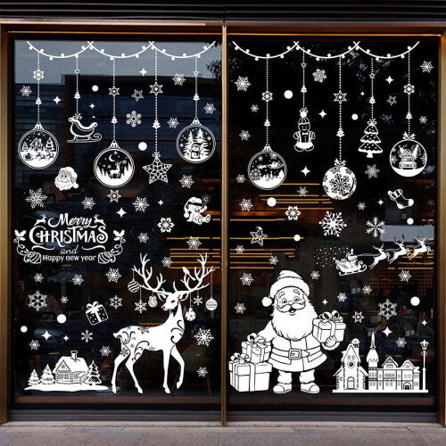 Décorations de fenêtre flocons de neige de Noël (9 feuilles)