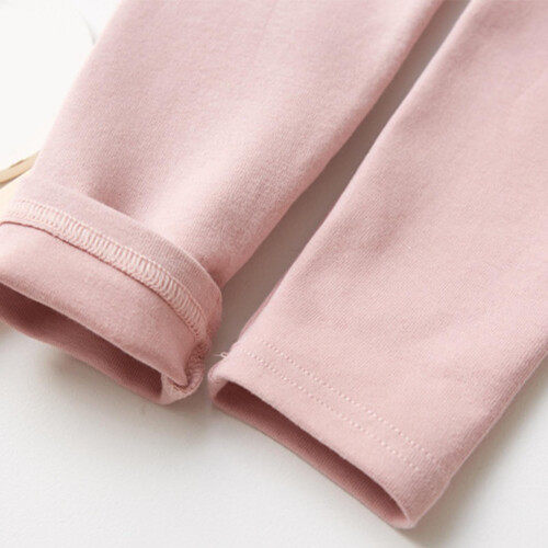 Fleeceleggings til jenter, varm vinter, elastisk bomull, rosa 2