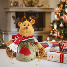 3D Doll Christmas Gift Bags with Drawstring – Candy, Stockings, Gnomes, Santa, Deer, Snowman Sacks – Party & Home Decor