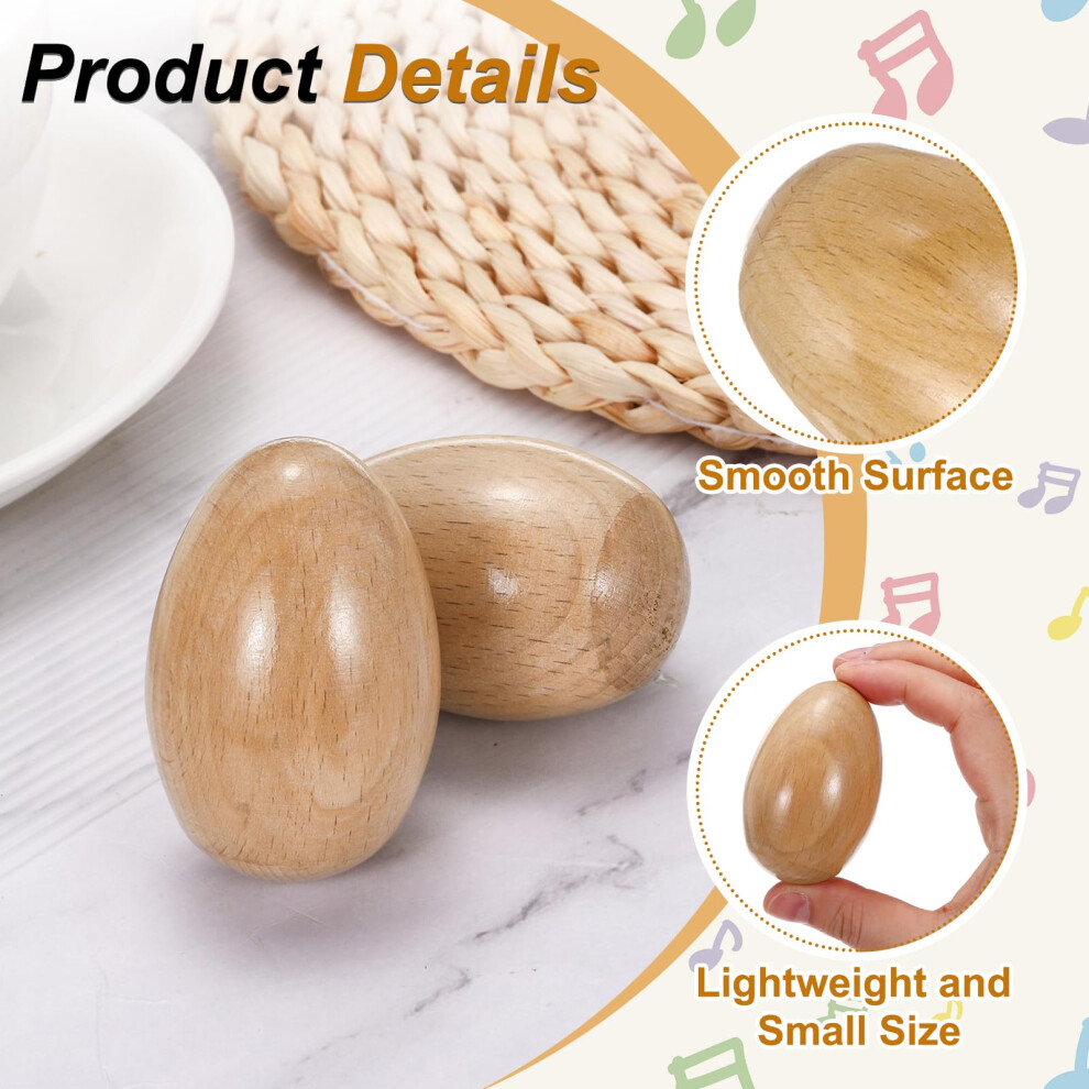 Sourcing Map 6 Pcs Wood Egg Shaker Wood Musical Eggs Hand Percussion S