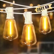 LAMPHOME Guirlande lumineuse d'extérieur 8 m (26 pi) + 1 DEL blanc chaud