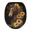 Toilettendeckelbezug mit Sonnenblumenmuster und Pferd, oval, mit elastischem Rand 1