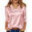 Bluse med drapert hals, ensfarget 3/4-ermer til dame 1