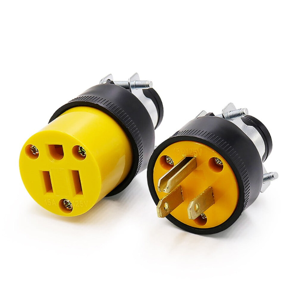 Power Plug Set 15A 125V 3-Prong Male Female Extension Cord 9170372702091