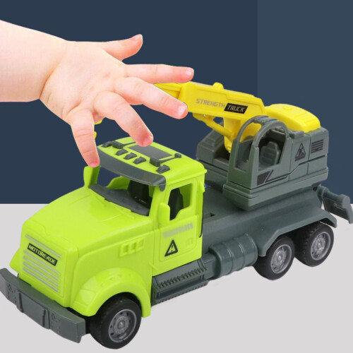 Push-Pull Toy Excavator with Moving Wheels, ABS Plastic,