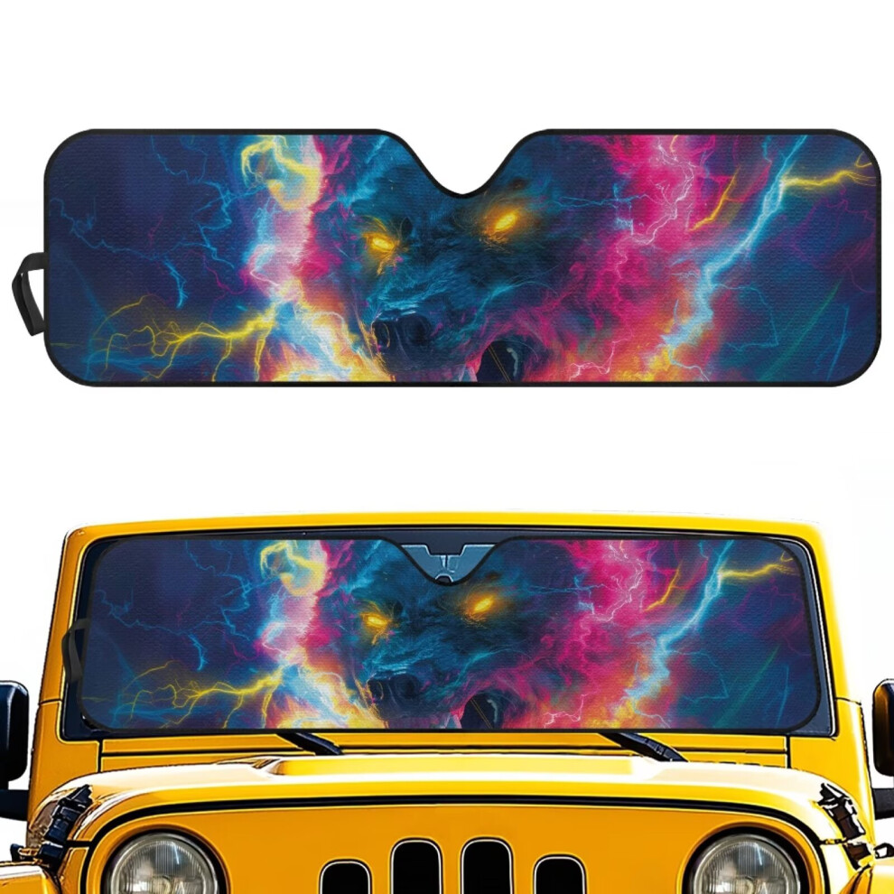 Galaxy Wolf Windshield Sun Shade For Jeep Wrangler 4Xe 2024 9180435759221