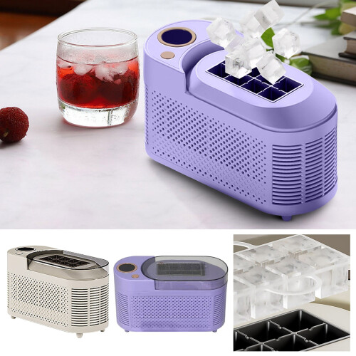 Compact countertop ice maker machine white