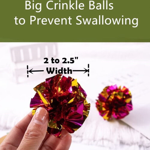 Mylar Crinkle Balls Cat Toys Soft Interactive 24 Pack 1
