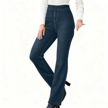 Women's denim-look bootcut leggings stretchy casual