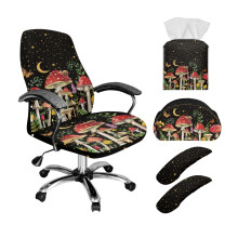 Ensemble de housses extensibles pour chaise de bureau avec accoudoirs (5 pièces)