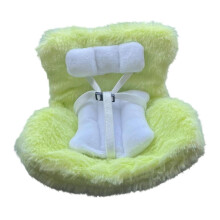 Asiento de coche para muñecas con cojín peludo, clip de ventilación y escritorio.