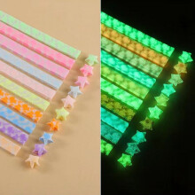 Tiras de papel origami em formato de estrela que brilham no escuro - 210 folhas (10 unidades)