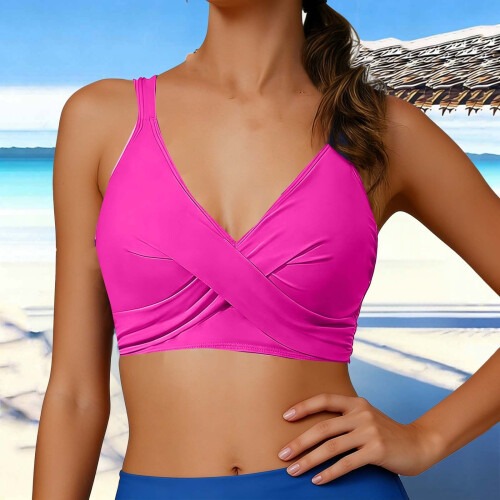 Women's padded bikini top with push-up support