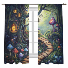 Διαφανείς Κουρτίνες Fairy Tale Forest 52x72 εκ., Μανιτάρι