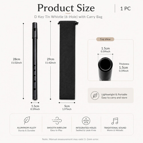 Tin Whistle D Key Penny Whistle for Beginners and Professionals Tradit 1