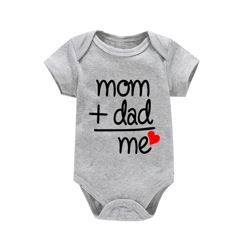 Baby Bodysuits Short Sleeve Letter Print Romper C 3M