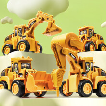 Speelgoedbouwtruck met wrijvingsaandrijving, geschikt voor kinderen van 3-7 jaar.