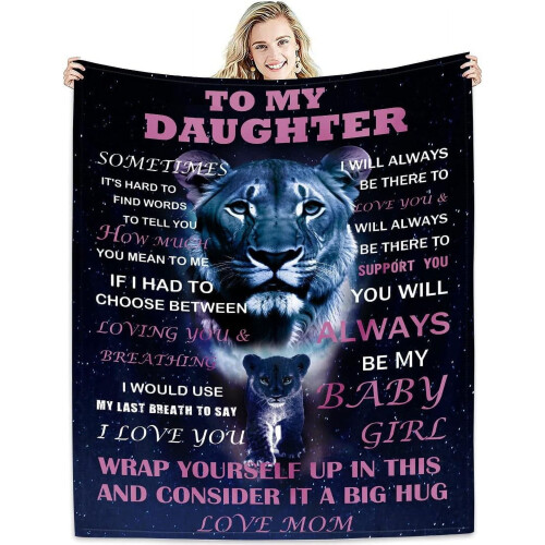 Flanneltæppe til datter - Kærlighedsbrevdesign, 50x60