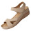 Women's Khaki Wedge Sandals Open Toe Thick Sole Breathable 1
