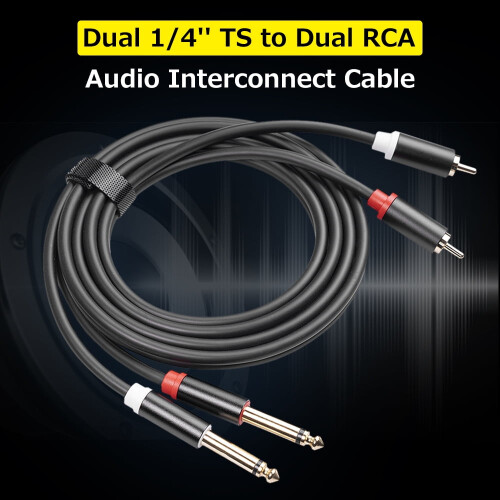 1/4" to Dual RCA Male Adapter Cable 1 Pack 1