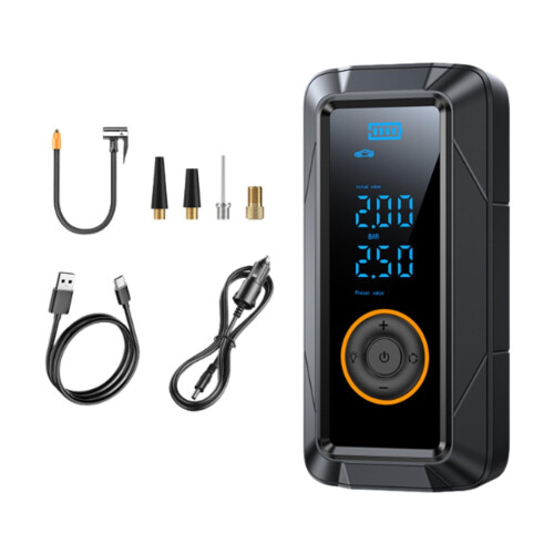 Tire Inflator Compact Rechargeable with Digital Pressure