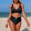 Dames tweedelig badpak, effen, slim fit, surfset 1
