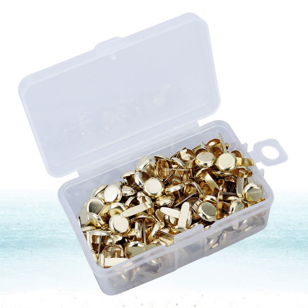 Round Paper Fasteners Gold Metal Brads 200 Pcs 9558830641531