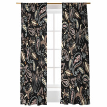 Sheer Curtains Retro Abstract Flowers Design 52x108 Inch