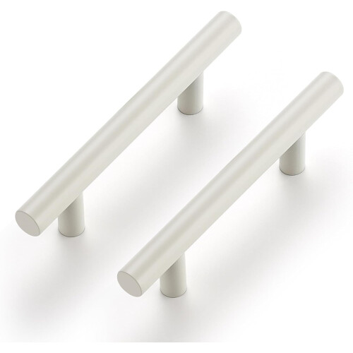 Cabinet Pulls White Stainless Steel 5 Inch Length 35 Pack
