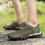 Herresneakers i mesh, åndbare, grønne, størrelse 39 5