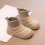 Kinder-Winterstiefel, einfarbig khaki, Größe 3 6