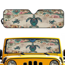 Foldable Turtle Mandala Sun Shade for Jeep Wrangler
