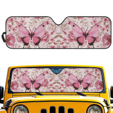 Pink Butterfly Windshield Sun Shade for Jeep Wrangler