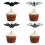Halloween Cupcake Toppers Black Glitter Bat 12pcs 1