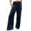 Women's Navy Blue Linen Palazzo Pants High Waist with 1