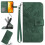iPhone 16 Plus PU-Wallet-Hülle, grün, schlank, Sonnenblumenmuster 1