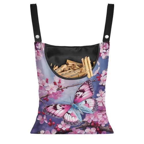 Sac de rangement pour pinces à linge papillon, robuste et suspendu, grand format