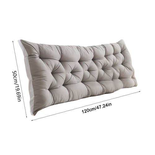 Gray Polyester Bedside Cushion 47.24 x 19.68 in 2