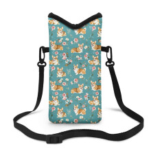 Neopren-Handytasche mit Corgi-Blumenmotiv, 10 x 20 cm