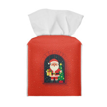 Porte-mouchoirs rectangulaire en similicuir Père Noël