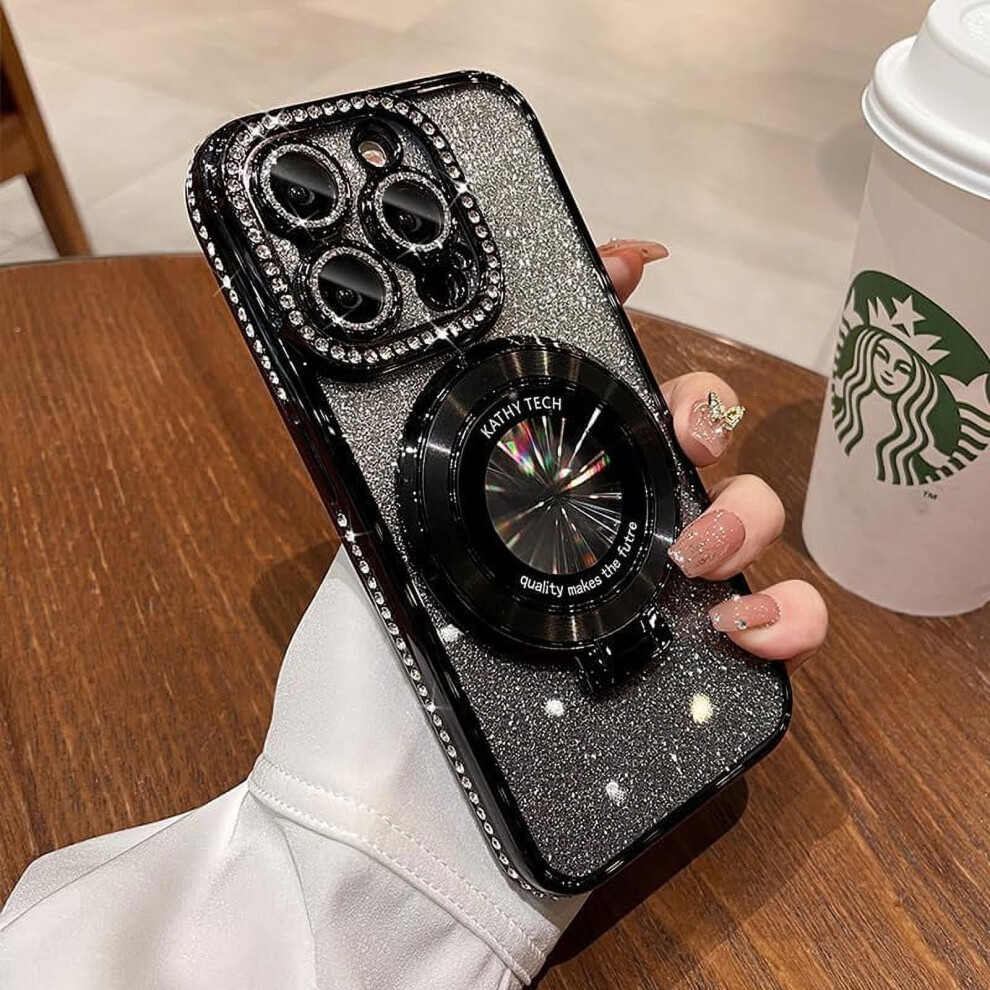 Magnetic Kickstand Case With Glitter Lens Protector For 9170372685707