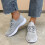 Leichte Damen-Sneaker aus Flyweave-Mesh, Grau, Größe 6 2