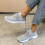 Leichte Damen-Sneaker aus Flyweave-Mesh, Grau, Größe 6 5